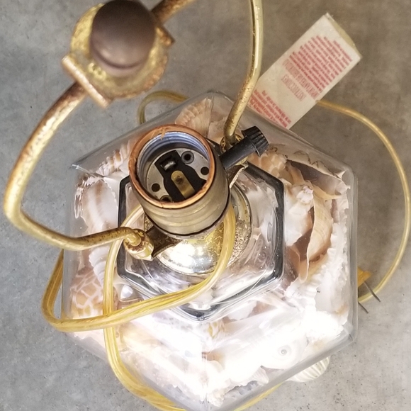 Shell-Filled Glass Table Lamp - Picture 3 of 6